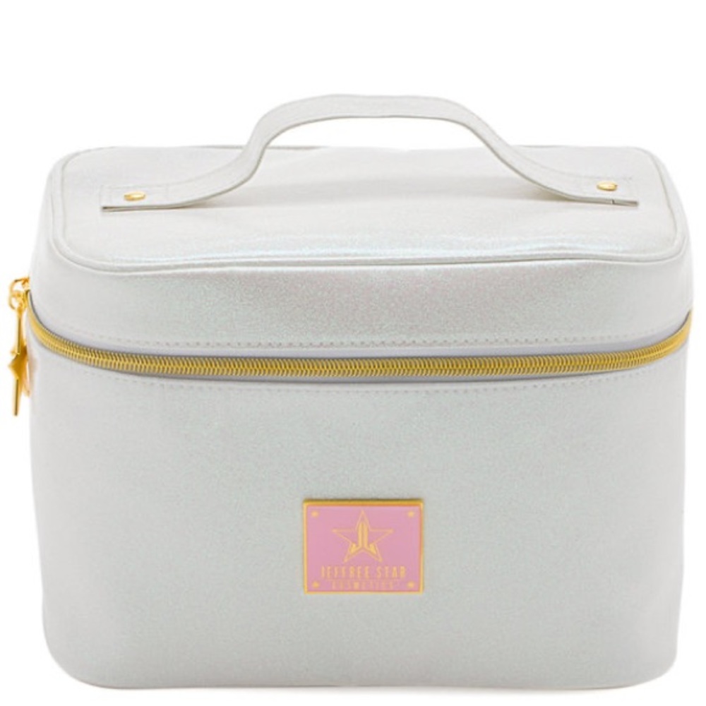 @mercedesmm91 White glitter Make up bag and Mushroom Mirror